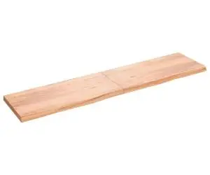 vidaXL Blat de masă maro 220x50x(2-6) cm, lemn masiv stejar tratat