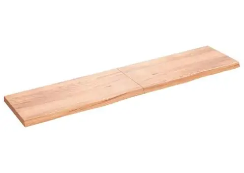 Blat de masă maro 220x50x(2-6) cm, lemn masiv stejar tratat - 2/5