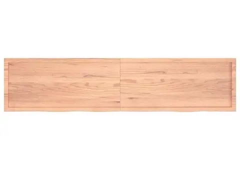 Blat de masă maro 220x50x(2-6) cm, lemn masiv stejar tratat - 3/5