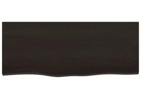 Blat de masă maro închis 100x40x2cm lemn masiv de stejar tratat - 3/5