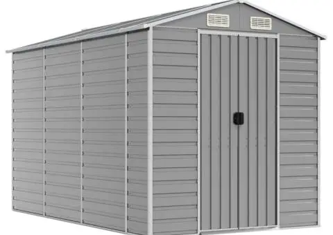 Șopron de grădină, gri deschis, 191x300x198 cm, oțel galvanizat - 2/5