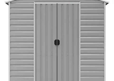 Șopron de grădină, gri deschis, 191x300x198 cm, oțel galvanizat - 4/5