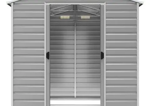 Șopron de grădină, gri deschis, 191x300x198 cm, oțel galvanizat - 5/5