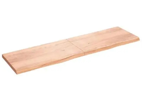 Blat de masă maro 220x60x(2-6) cm, lemn masiv stejar tratat - 2/5
