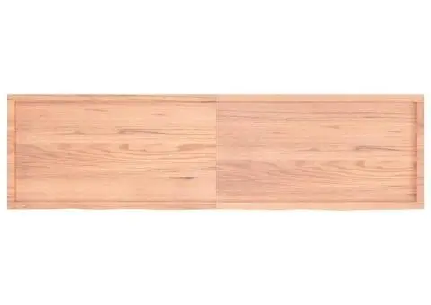 Blat de masă maro 220x60x(2-6) cm, lemn masiv stejar tratat - 3/5