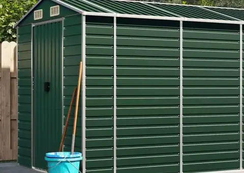 Șopron de grădină, verde, 191x725x198 cm, oțel zincat - 1/5