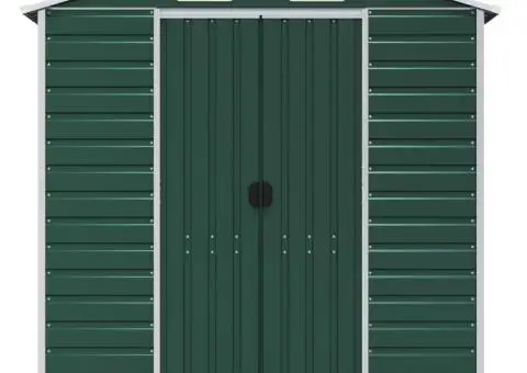 Șopron de grădină, verde, 191x725x198 cm, oțel zincat - 4/5