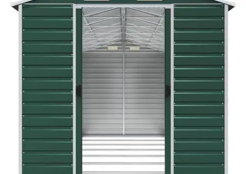 Șopron de grădină, verde, 191x725x198 cm, oțel zincat - 5/5