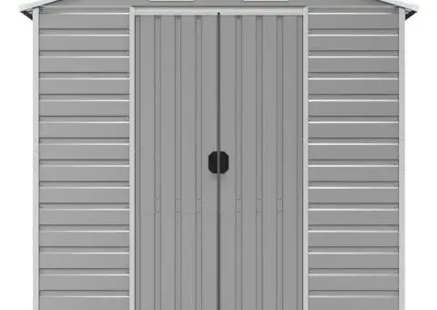 Șopron de grădină, gri deschis, 191x470x198 cm, oțel galvanizat - 4/5