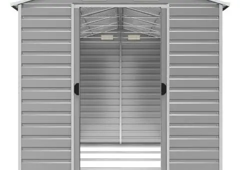 Șopron de grădină, gri deschis, 191x470x198 cm, oțel galvanizat - 5/5