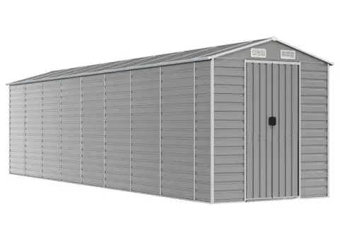 Șopron de grădină, gri deschis, 191x810x198 cm, oțel galvanizat - 2/5