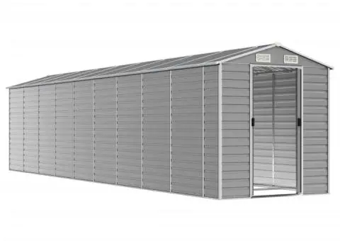 Șopron de grădină, gri deschis, 191x810x198 cm, oțel galvanizat - 3/5