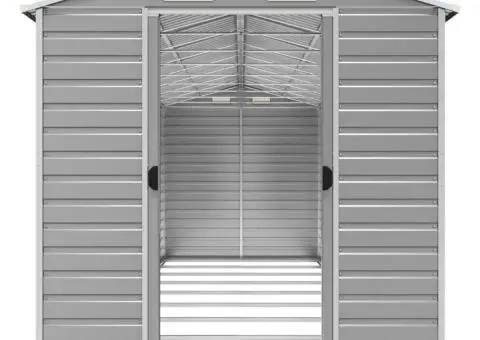 Șopron de grădină, gri deschis, 191x810x198 cm, oțel galvanizat - 5/5