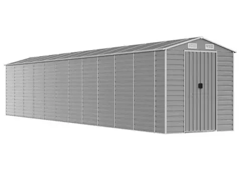 Șopron de grădină, gri deschis, 191x980x198 cm, oțel galvanizat - 2/5