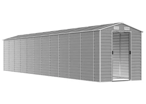 Șopron de grădină, gri deschis, 191x980x198 cm, oțel galvanizat - 3/5