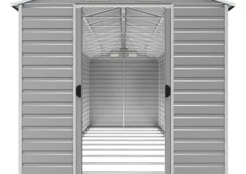 Șopron de grădină, gri deschis, 191x980x198 cm, oțel galvanizat - 5/5