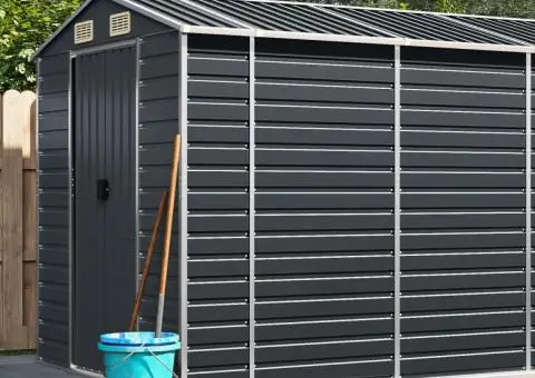 Șopron de grădină, antracit, 191x640x198 cm, oțel galvanizat - 1/5