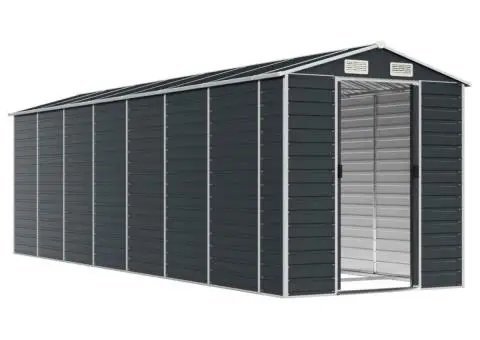 Șopron de grădină, antracit, 191x640x198 cm, oțel galvanizat - 3/5