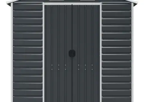 Șopron de grădină, antracit, 191x640x198 cm, oțel galvanizat - 4/5