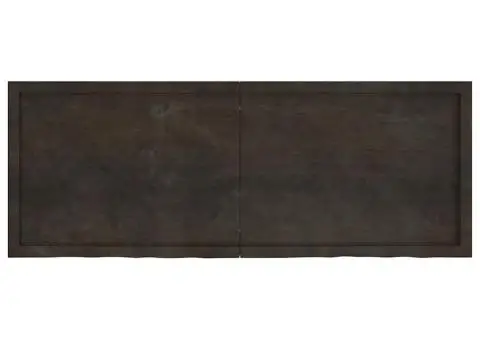 Blat de masă maro 160x60x(2-4) cm, lemn masiv stejar tratat - 3/5