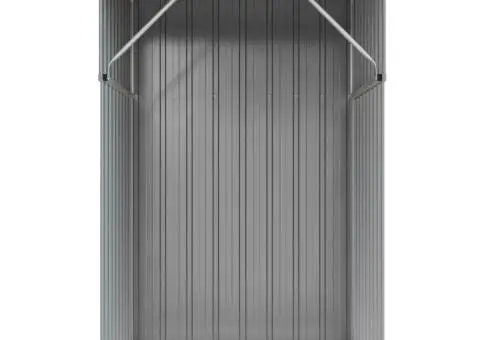 Șopron de grădină, gri, 277x93x179 cm, oțel zincat - 5/5