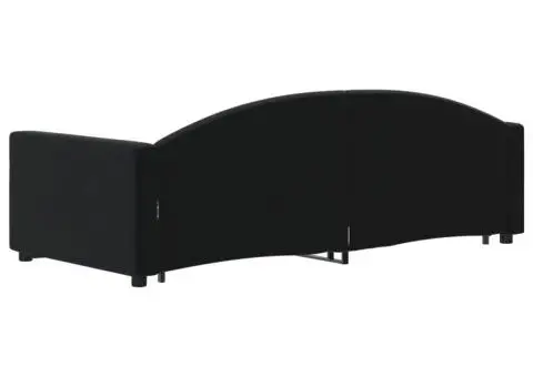 Pat de zi cu extensie, negru, 90x190 cm, catifea - 5/5