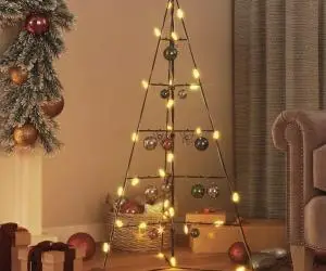 vidaXL Brad de Crăciun din metal pentru decor, negru, 100 cm