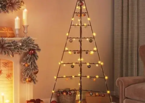 Brad de Crăciun din metal pentru decor, negru, 180 cm - 1/5