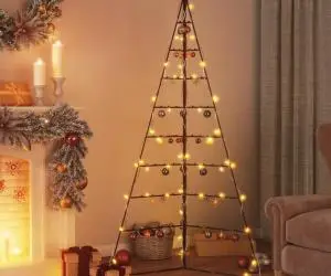 vidaXL Brad de Crăciun din metal pentru decor, negru, 180 cm
