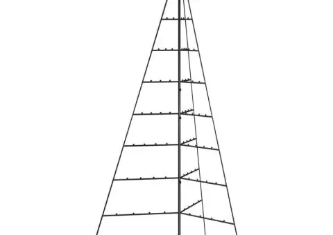 Brad de Crăciun din metal pentru decor, negru, 180 cm - 2/5