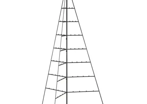 Brad de Crăciun din metal pentru decor, negru, 180 cm - 3/5