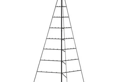 Brad de Crăciun din metal pentru decor, negru, 180 cm - 4/5