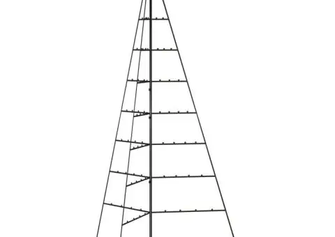 Brad de Crăciun din metal pentru decor, negru, 180 cm - 5/5