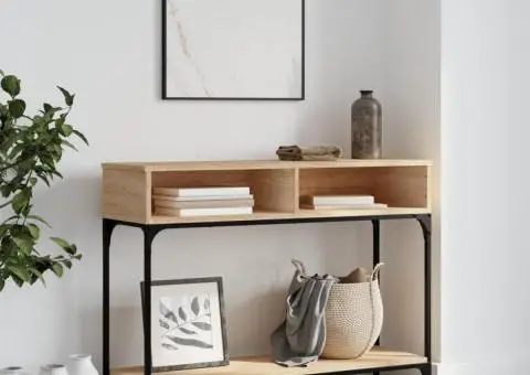 Măsuță consolă, stejar sonoma, 100x30,5x75 cm, lemn prelucrat - 1/5