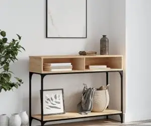 vidaXL Măsuță consolă, stejar sonoma, 100x30,5x75 cm, lemn prelucrat