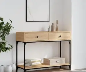 vidaXL Măsuță consolă, stejar sonoma, 100x34,5x75 cm, lemn prelucrat