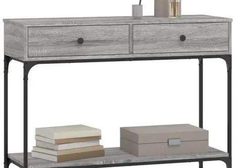 Măsuță consolă, gri sonoma, 100x34,5x75 cm, lemn prelucrat - 3/5