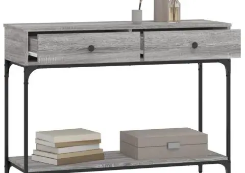 Măsuță consolă, gri sonoma, 100x34,5x75 cm, lemn prelucrat - 4/5