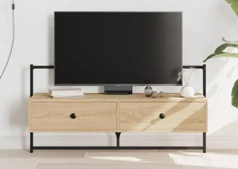 Dulap TV montat pe perete, stejar sonoma, 100,5x30x51 cm, lemn - 1/5