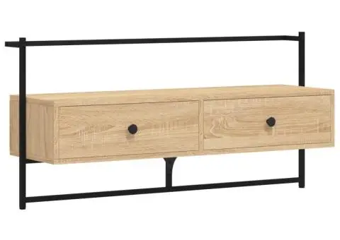 Dulap TV montat pe perete, stejar sonoma, 100,5x30x51 cm, lemn - 2/5