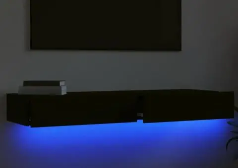 Dulapuri TV cu lumini LED, 2 buc., negru, 60x35x15,5 cm - 4/5