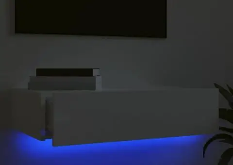 Comodă TV cu lumini LED, alb extralucios, 60x35x15,5 cm - 4/5