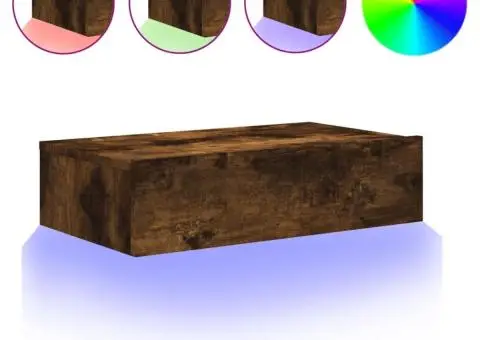 Comodă TV cu lumini LED, stejar fumuriu, 60x35x15,5 cm - 2/5