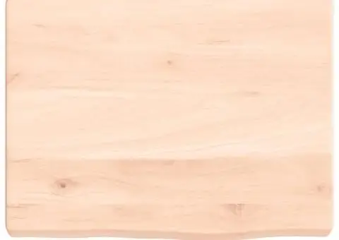 Blat de baie, 40x30x(2-4) cm, lemn masiv netratat - 3/5