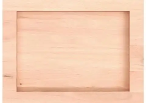 Blat de baie, 40x30x(2-4) cm, lemn masiv netratat - 4/5