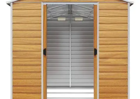 Șopron de grădină, maro deschis, 191x385x198 cm oțel galvanizat - 5/5