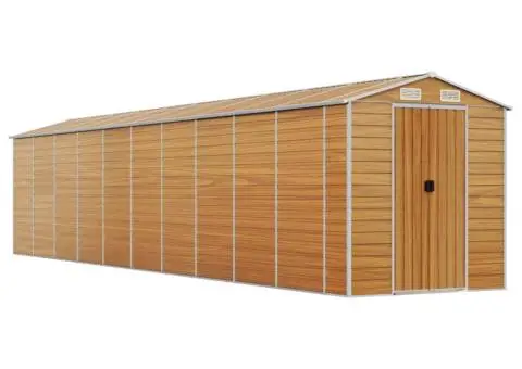 Șopron de grădină, maro deschis, 191x895x198 cm oțel galvanizat - 2/5