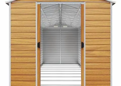 Șopron de grădină, maro deschis, 191x895x198 cm oțel galvanizat - 4/5