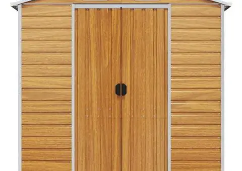 Șopron de grădină, maro deschis, 191x895x198 cm oțel galvanizat - 5/5