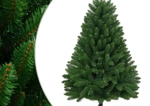 Brad de Crăciun artificial cu suport și balamale, verde, 120 cm - 1/5